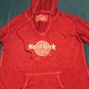 Red hoddie hard rock